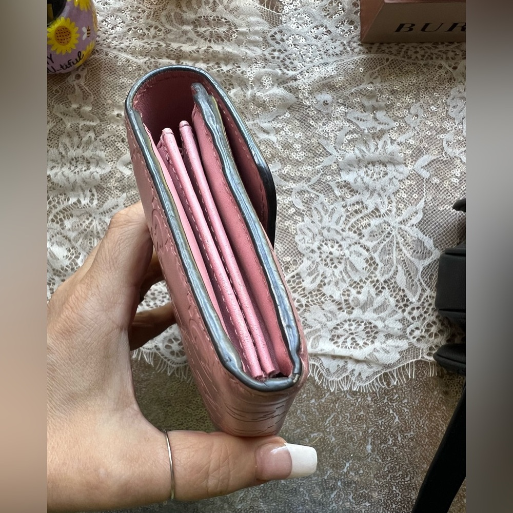GUCCI Guccissima GG Interlocking Pink Leather Long Wallet/Clutch - Picture 7 of 16